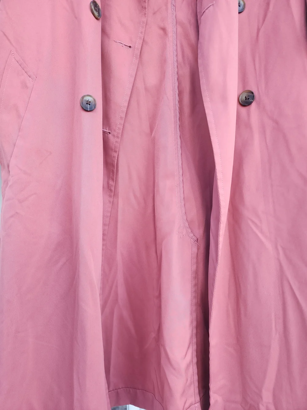 Stradivarius Women's Dusty Rose Double-Breasted Trench Coat - Picture 10 of 10